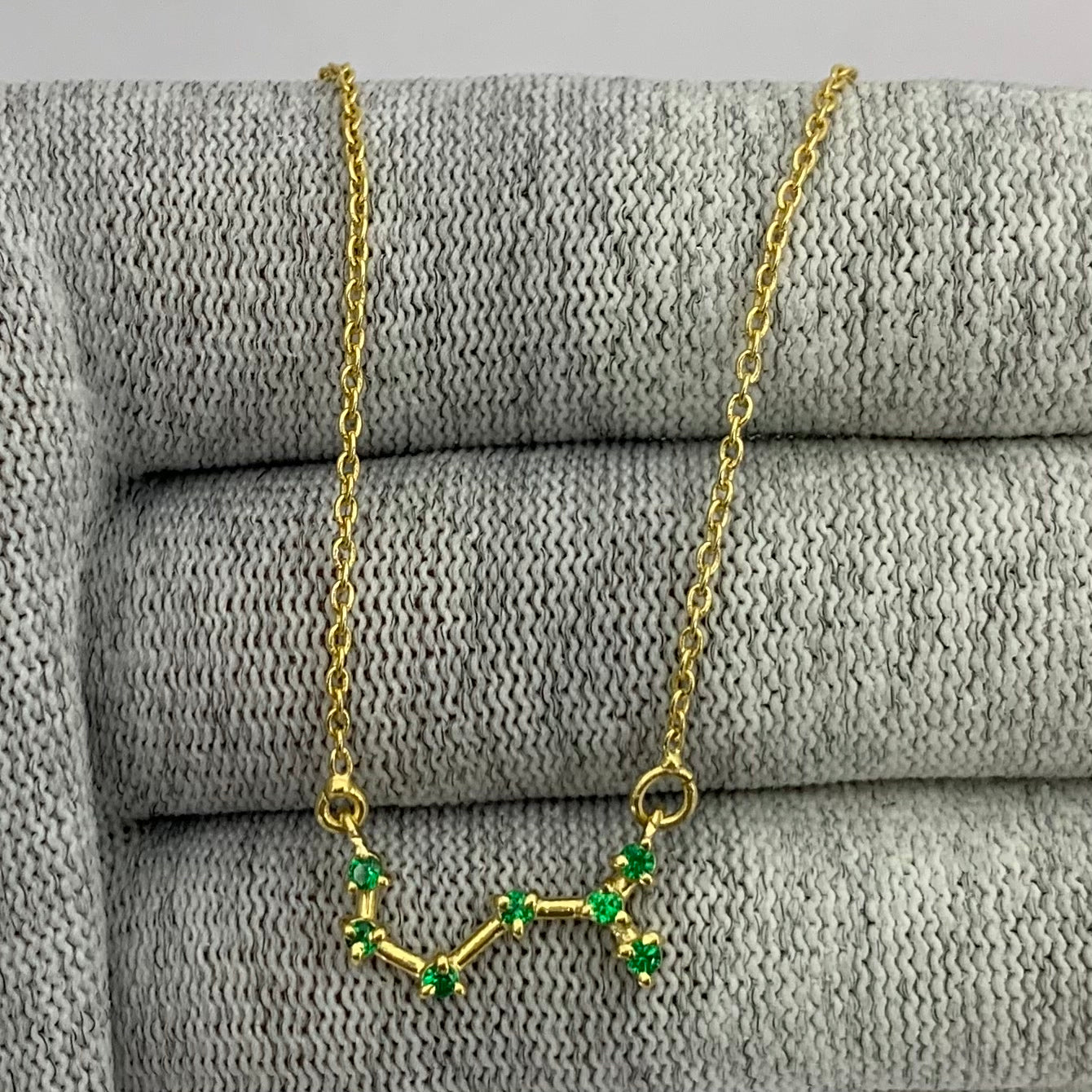 18K Gold Plated Zodiac Star Gemstone Necklace Dainty Jewelry TGN1008 NM-1039