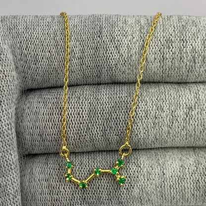 18K Gold Plated Zodiac Star Gemstone Necklace Dainty Jewelry TGN1008 NM-1039