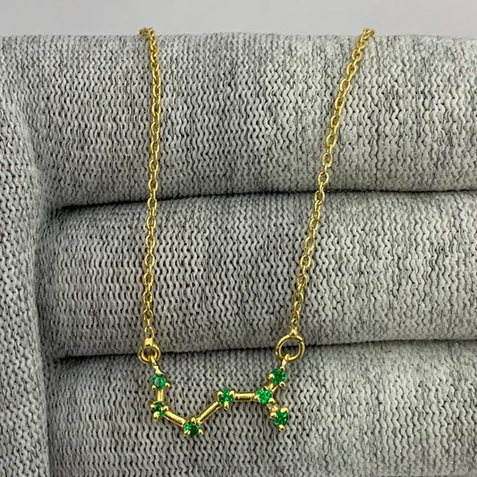 18K Gold Plated Zodiac Star Gemstone Necklace Dainty Jewelry TGN1008 NM-1039