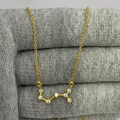 18K Gold Plated Zodiac Star Gemstone Necklace Dainty Jewelry TGN1008 NM-1039