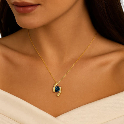 18K Gold Over Brass Colorful Birthstone Curved Bar Necklace for Women TGN1009 NM-1037