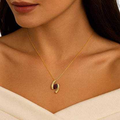 18K Gold Over Brass Colorful Birthstone Curved Bar Necklace for Women TGN1009 NM-1037