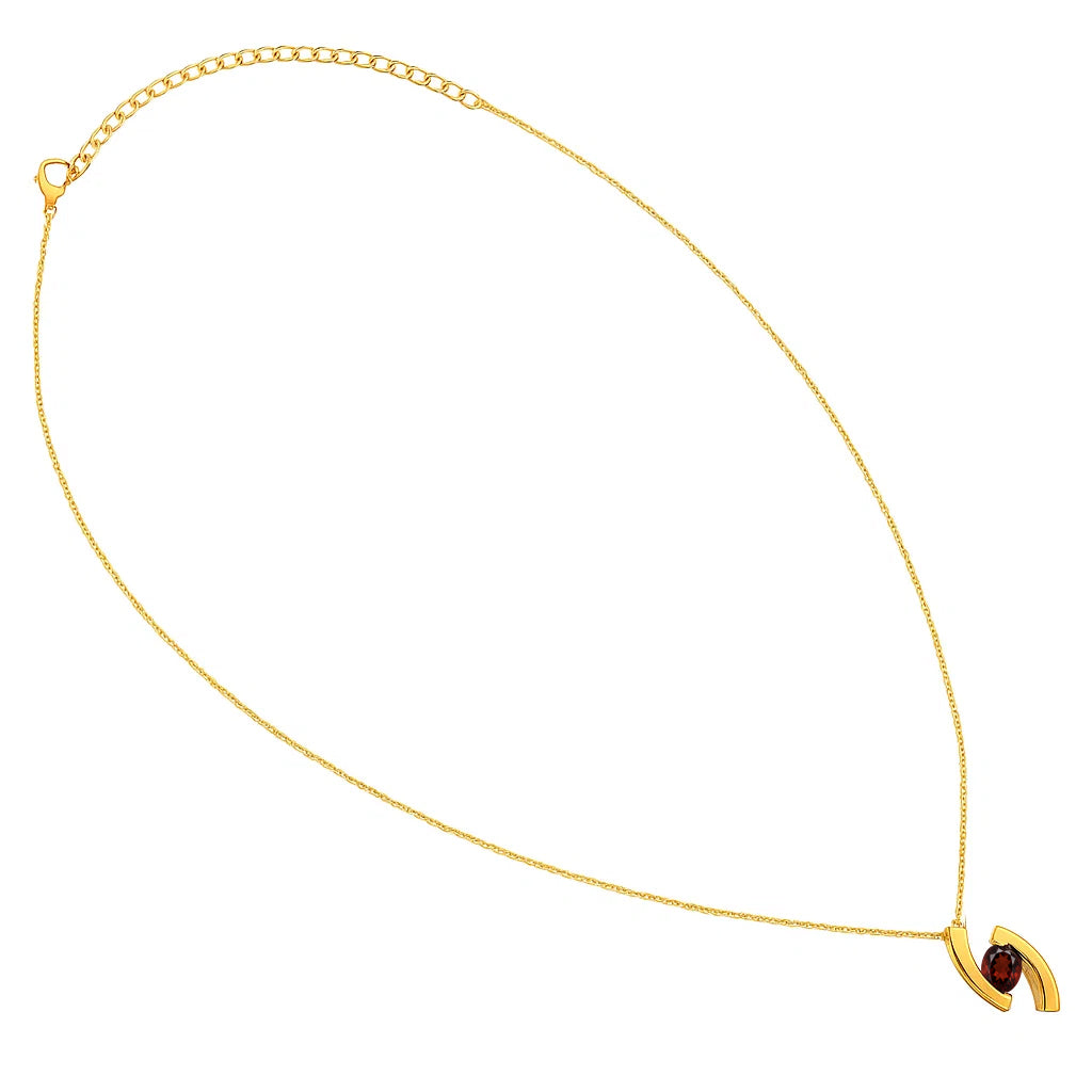 18K Gold Over Brass Colorful Birthstone Curved Bar Necklace for Women TGN1009 NM-1037