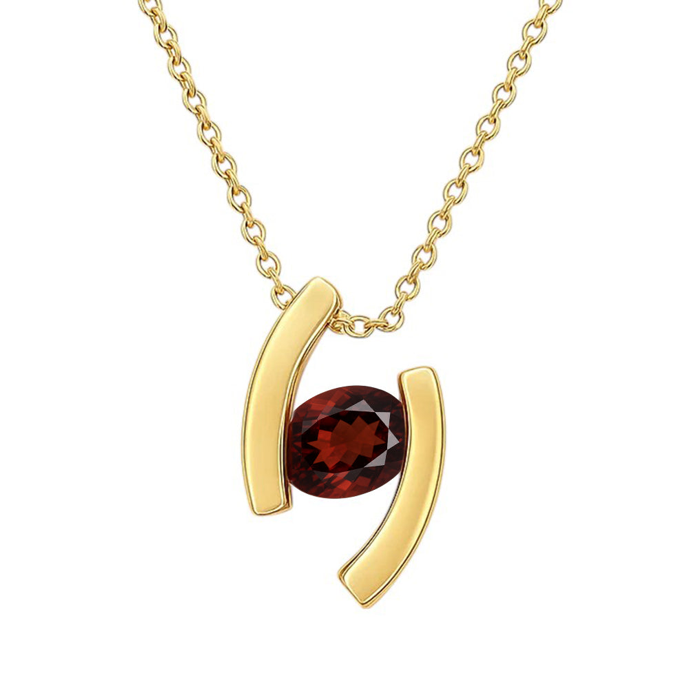 18K Gold Over Brass Colorful Birthstone Curved Bar Necklace for Women TGN1009 NM-1037