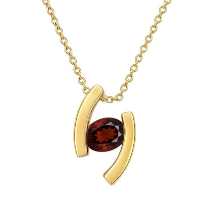 18K Gold Over Brass Colorful Birthstone Curved Bar Necklace for Women TGN1009 NM-1037