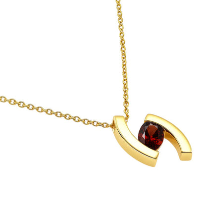 18K Gold Over Brass Colorful Birthstone Curved Bar Necklace for Women TGN1009 NM-1037