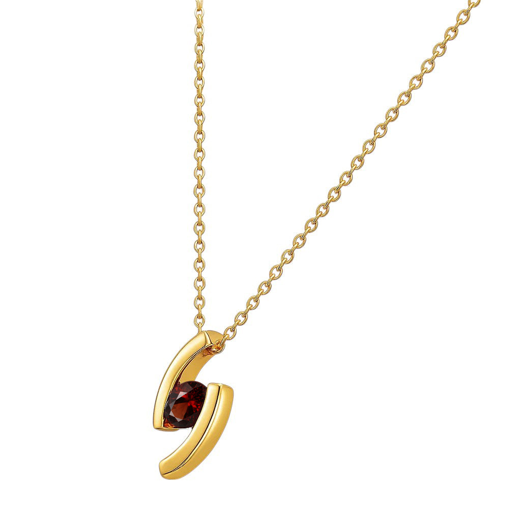 18K Gold Over Brass Colorful Birthstone Curved Bar Necklace for Women TGN1009 NM-1037