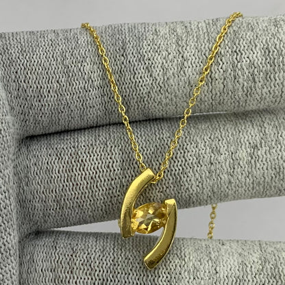 18K Gold Plated Colorful Birthstone Curved Bar Necklace for Women TGN1009 NM-1037