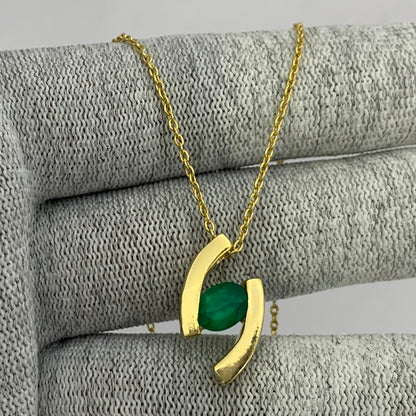 18K Gold Plated Colorful Birthstone Curved Bar Necklace for Women TGN1009 NM-1037