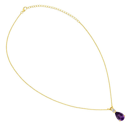 18K Gold Plated Brass Pear Cut Gemstone Pendant Jewelry Everyday Wear TGN1011 NM-1040