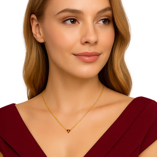 18K Gold Plated Triple Teardrop Gemstone Necklace Fashion Jewelry TGN1015 NM-1044