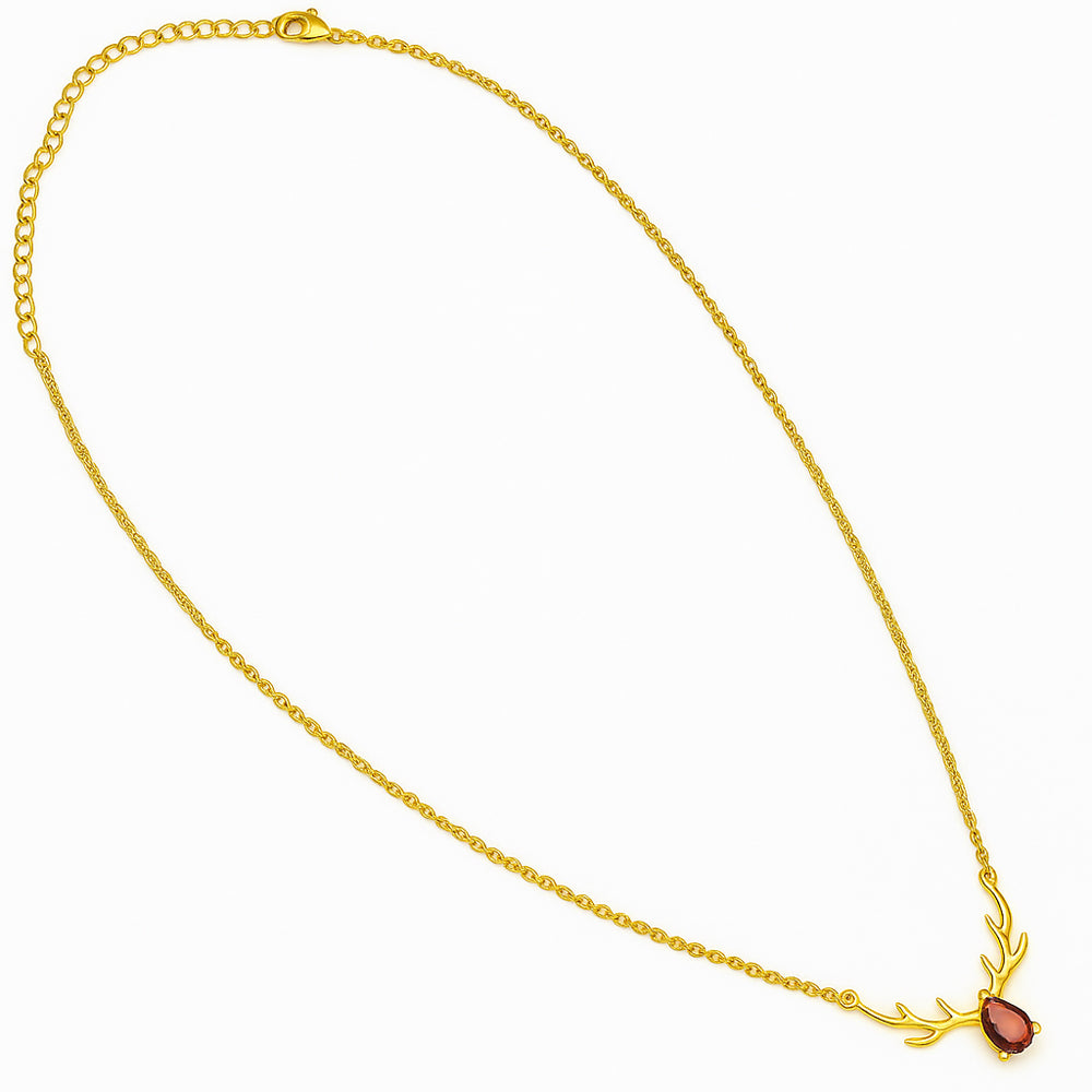 18K Gold Over Brass Antler Birthstone Necklace Jewelry for Women TGN1017 NM-1046