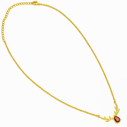 18K Gold Over Brass Antler Birthstone Necklace Jewelry for Women TGN1017 NM-1046