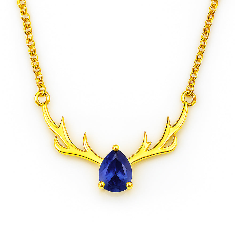 18K Gold Over Brass Antler Birthstone Necklace Jewelry for Women TGN1017 NM-1046
