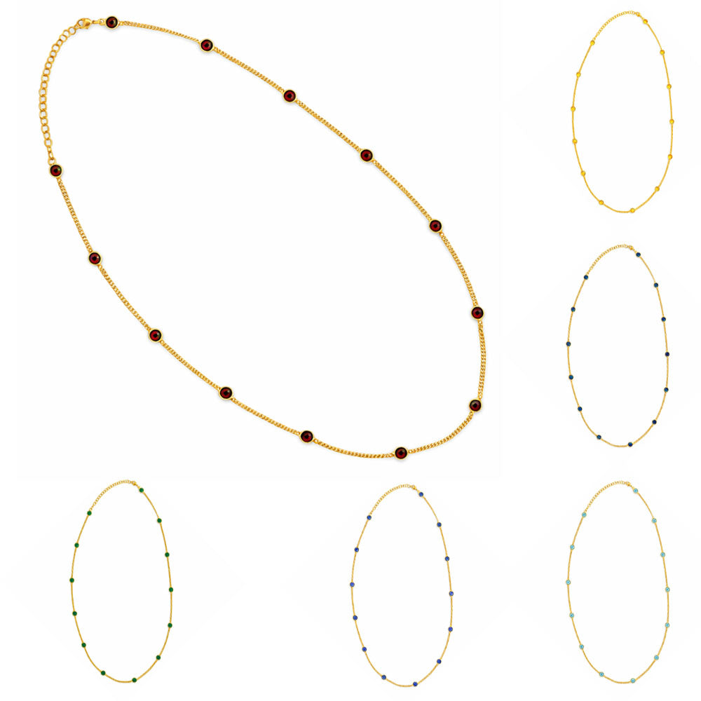Elegant Stone 18K Gold Plated Chain Necklace for Daily & Party Wear TGN1019