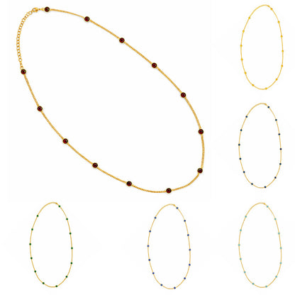 Elegant Stone 18K Gold Plated Chain Necklace for Daily & Party Wear TGN1019