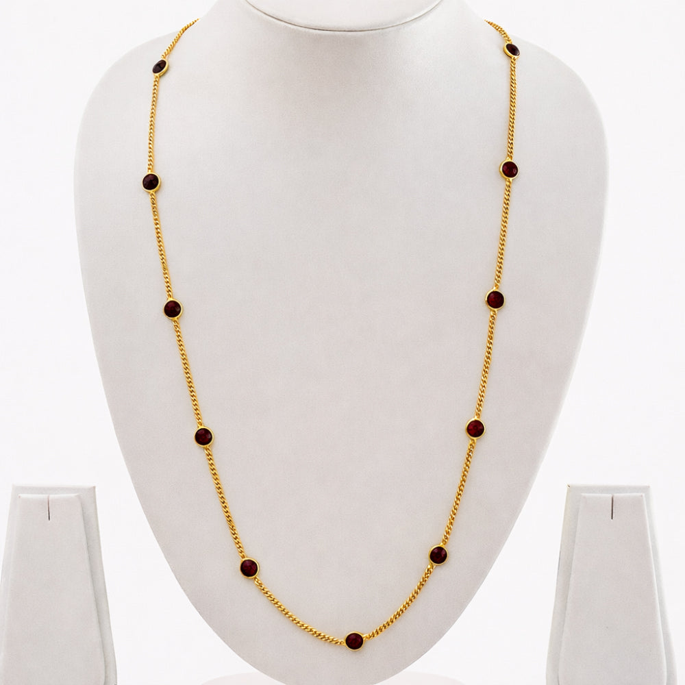 Elegant Stone 18K Gold Plated Chain Necklace for Daily & Party Wear TGN1019