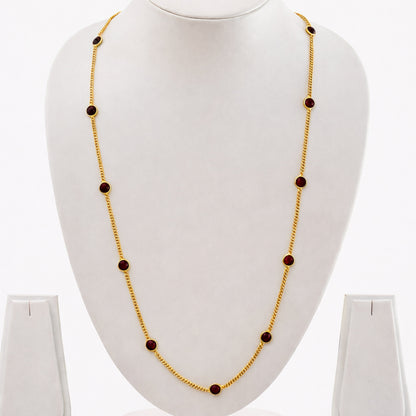 Elegant Stone 18K Gold Plated Chain Necklace for Daily & Party Wear TGN1019