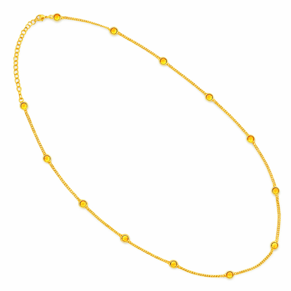 Elegant Stone 18K Gold Plated Chain Necklace for Daily & Party Wear TGN1019