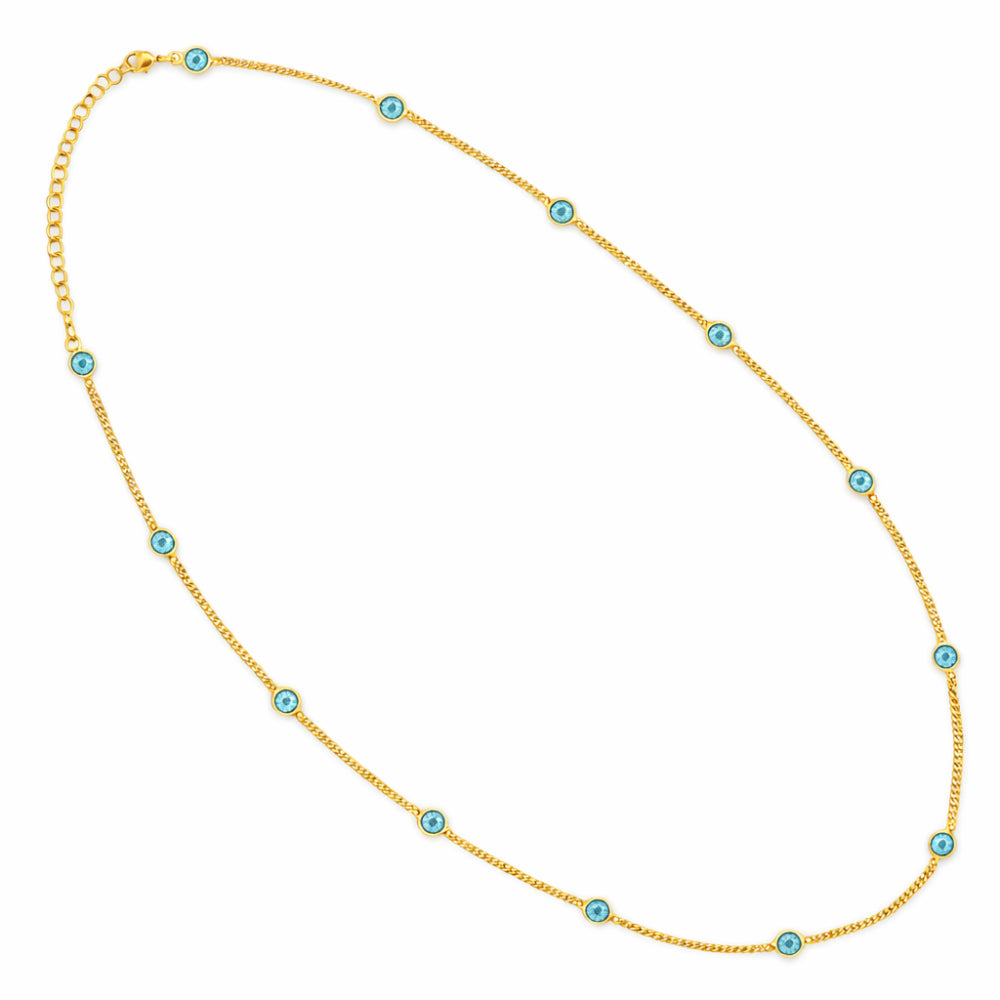 Elegant Stone 18K Gold Plated Chain Necklace for Daily & Party Wear TGN1019