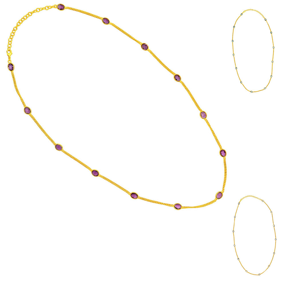 Elegant Stone 18K Gold Plated Chain Necklace for Daily & Party Wear TGN1020