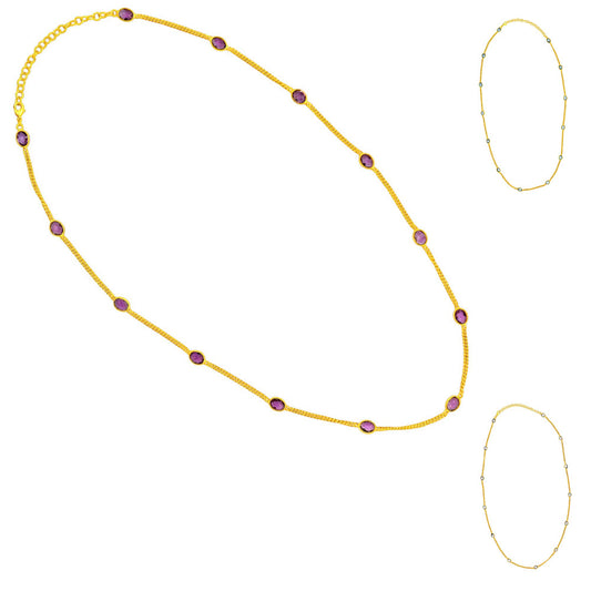 Elegant Stone 18K Gold Plated Chain Necklace for Daily & Party Wear TGN1020