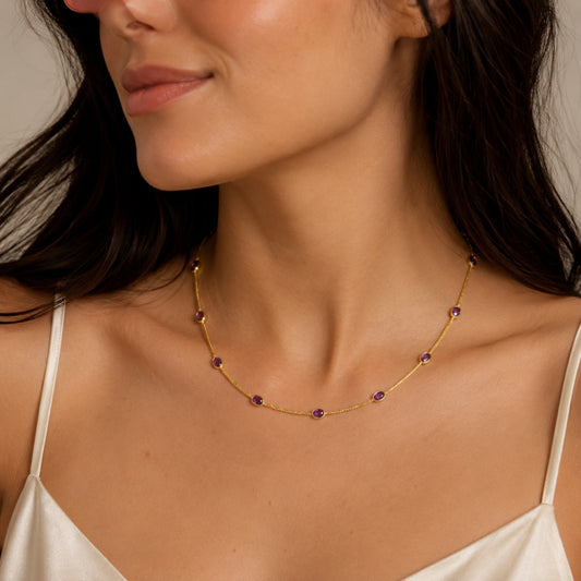 Elegant Stone 18K Gold Plated Chain Necklace for Daily & Party Wear TGN1020