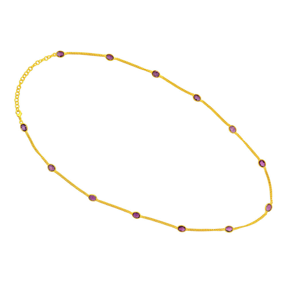 Elegant Stone 18K Gold Plated Chain Necklace for Daily & Party Wear TGN1020