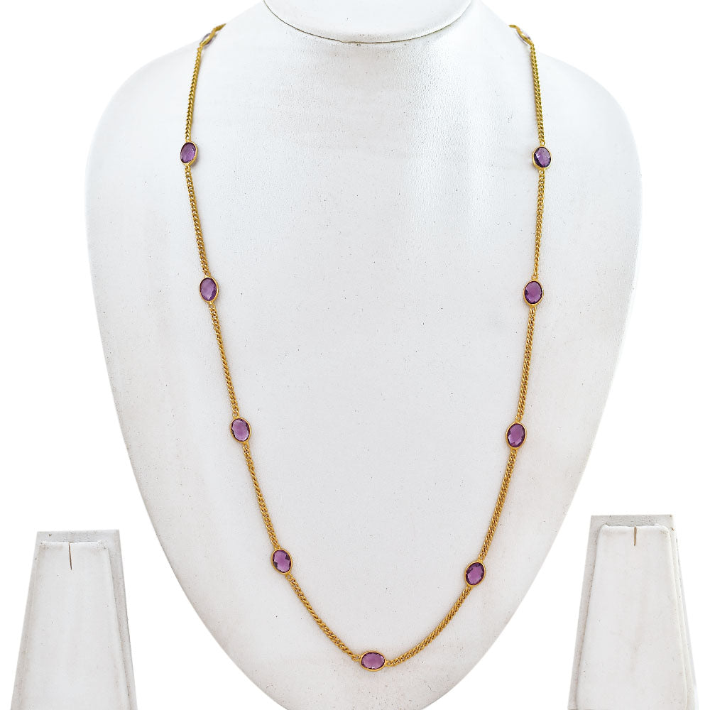 Elegant Stone 18K Gold Plated Chain Necklace for Daily & Party Wear TGN1020