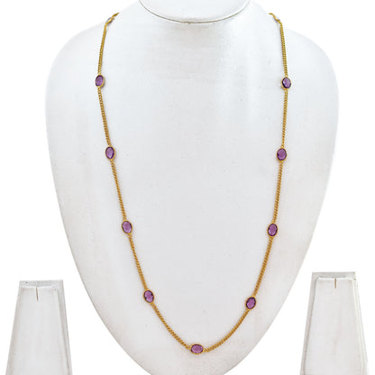 Elegant Stone 18K Gold Plated Chain Necklace for Daily & Party Wear TGN1020