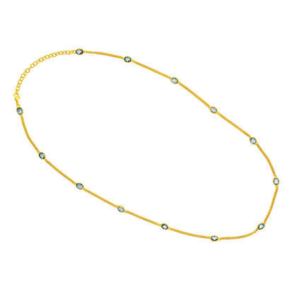 Elegant Stone 18K Gold Plated Chain Necklace for Daily & Party Wear TGN1020