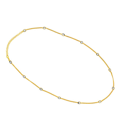 Elegant Stone 18K Gold Plated Chain Necklace for Daily & Party Wear TGN1020