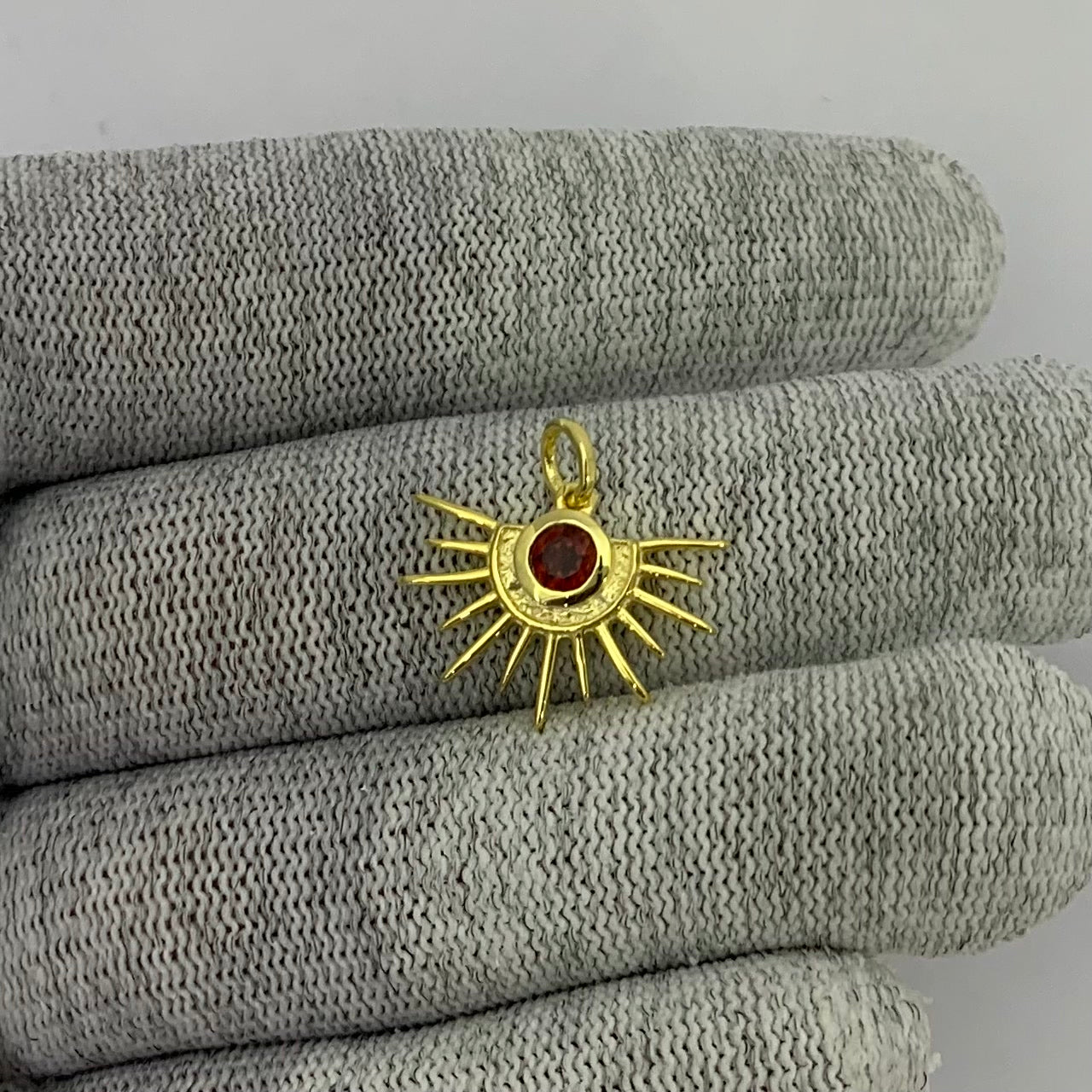 18K Gold Plated Sun Burst Gemstone Pendant Minimalist Jewelry TGP1004 PM-1746