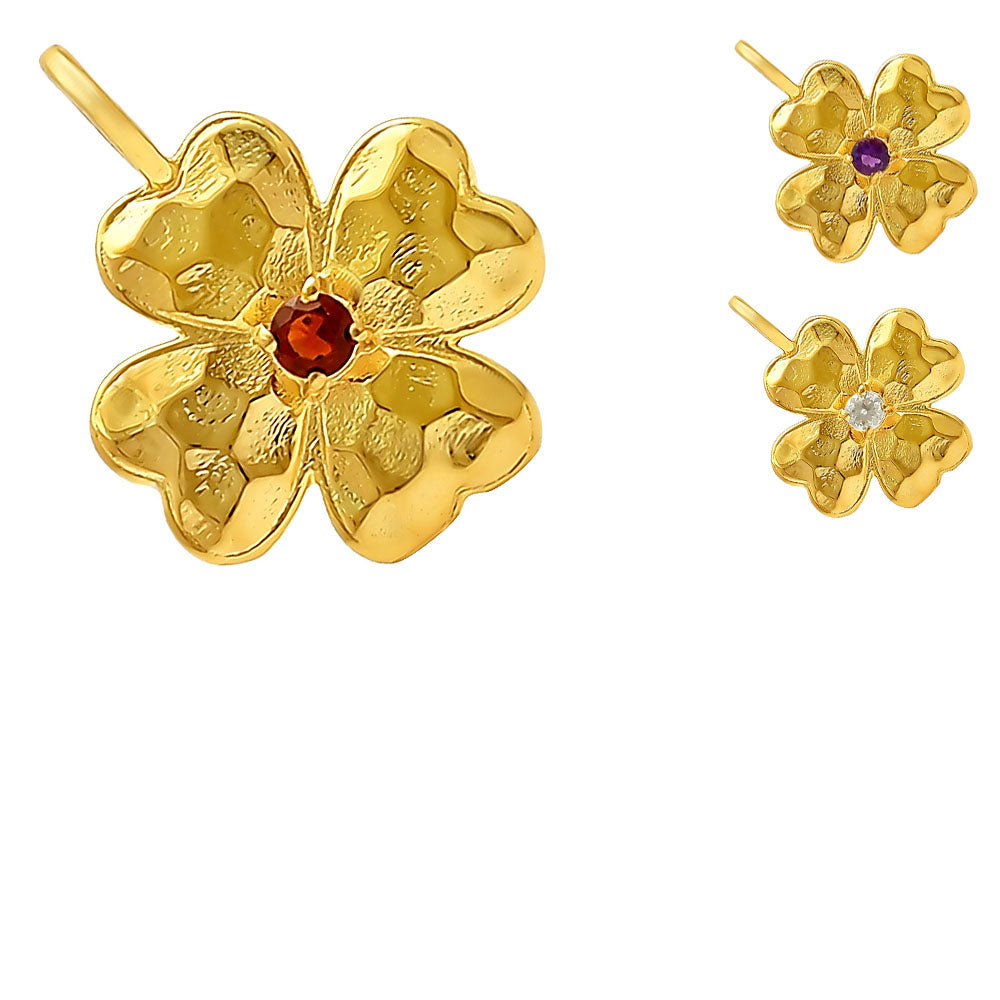 18K Gold Plated Floral Colorful Gemstone Pendant Charm for Women TGP1005 PM-1749