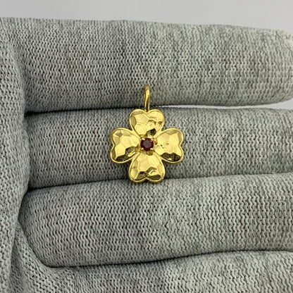 18K Gold Plated Floral Colorful Gemstone Pendant Charm for Women TGP1005 PM-1749
