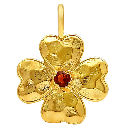 18K Gold Plated Floral Colorful Gemstone Pendant Charm for Women TGP1005 PM-1749