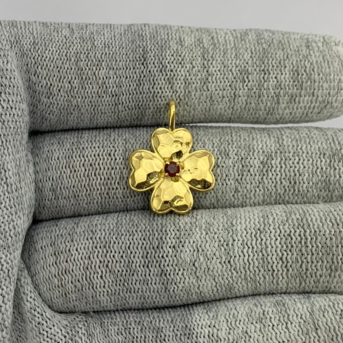 18K Gold Plated Floral Colorful Gemstone Pendant Charm for Women TGP1005 PM-1749