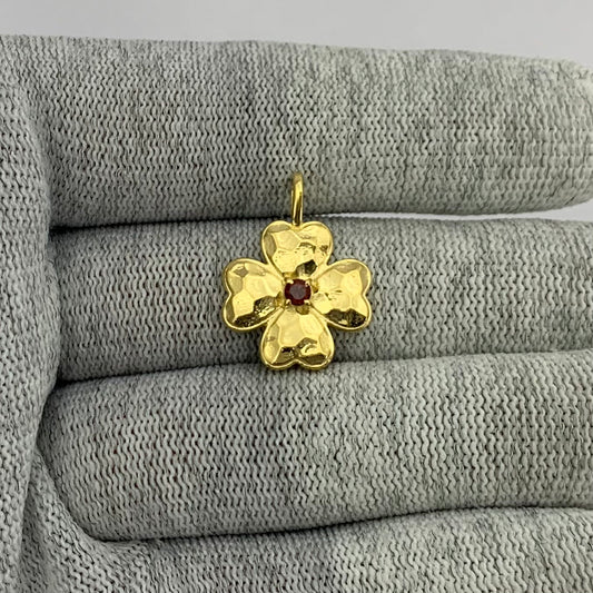 18K Gold Plated Floral Colorful Gemstone Pendant Charm for Women TGP1005 PM-1749