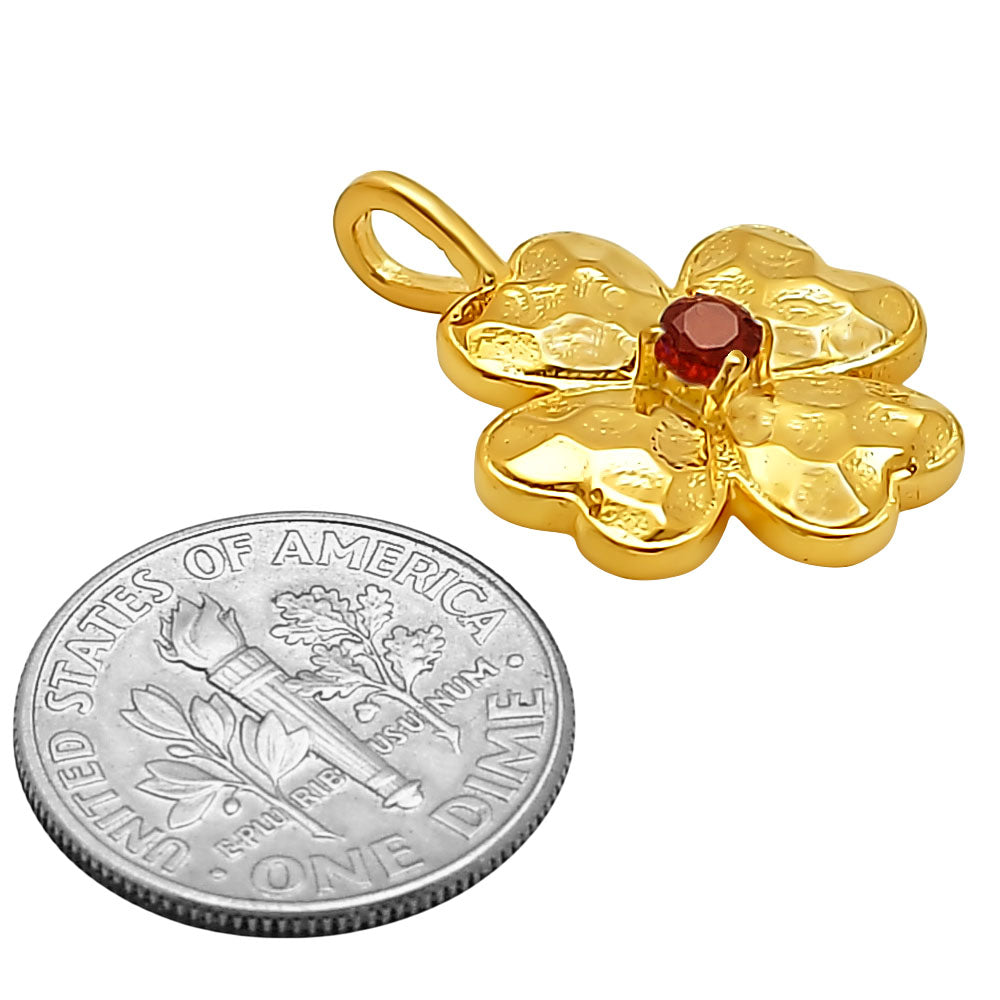 18K Gold Plated Floral Colorful Gemstone Pendant Charm for Women TGP1005 PM-1749