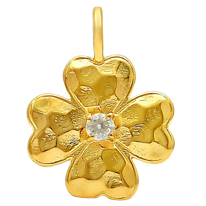 18K Gold Plated Floral Colorful Gemstone Pendant Charm for Women TGP1005 PM-1749