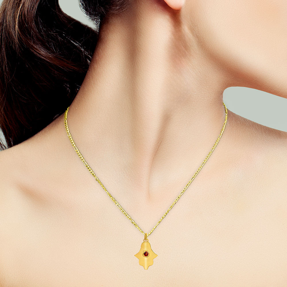 18K Gold Over Brass Natural Gemstones Round Shape Pendant PM-1744 TGP1006