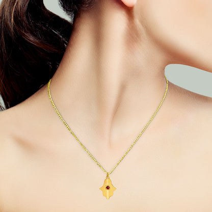 18K Gold Over Brass Natural Gemstones Round Shape Pendant PM-1744 TGP1006