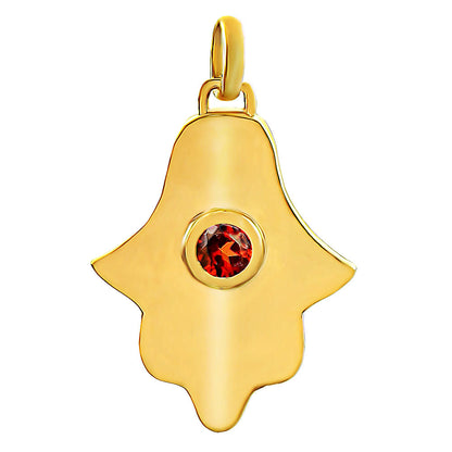 18K Gold Over Brass Colorful Gemstone Hamsa Charm Necklace Jewelry TGP1006 PM-1744