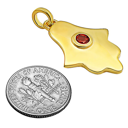 18K Gold Over Brass Natural Gemstones Round Shape Pendant PM-1744 TGP1006