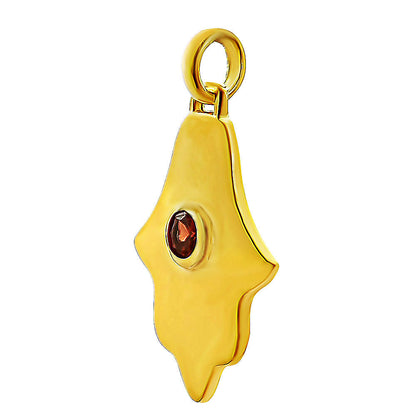 18K Gold Over Brass Colorful Gemstone Hamsa Charm Necklace Jewelry TGP1006 PM-1744