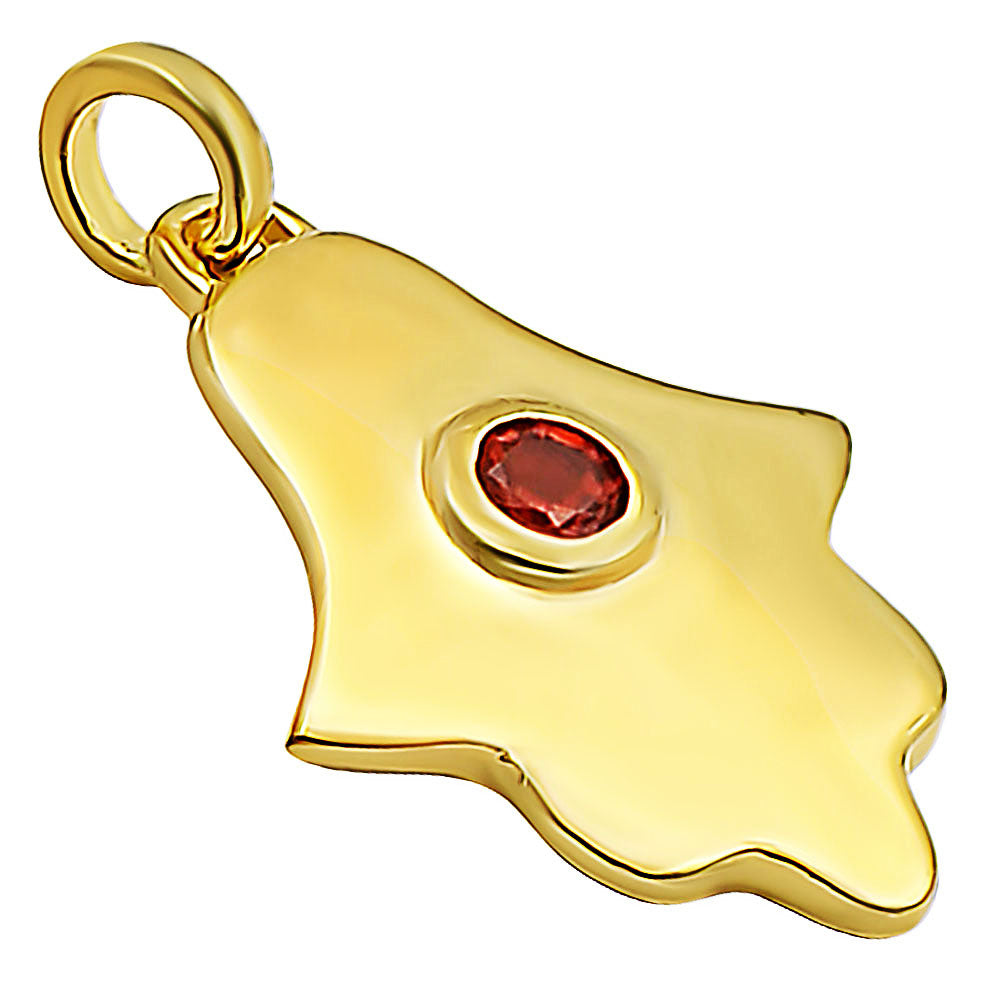 18K Gold Over Brass Natural Gemstones Round Shape Pendant PM-1744 TGP1006