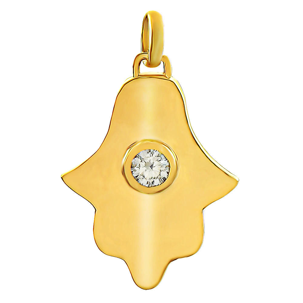 18K Gold Over Brass Natural Gemstones Round Shape Pendant PM-1744 TGP1006