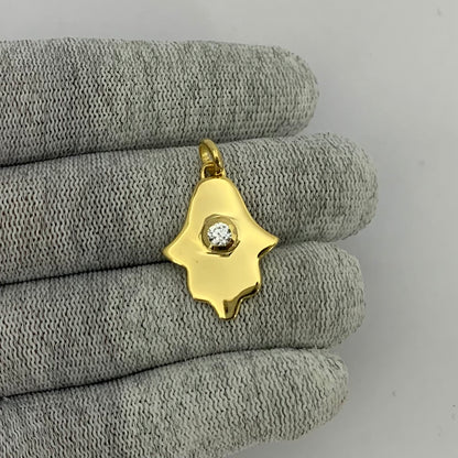 18K Gold Plated Colorful Gemstone Hamsa Charm Necklace Jewelry TGP1006 PM-1744