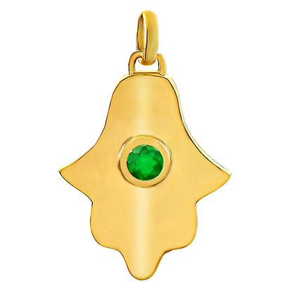 18K Gold Over Brass Colorful Gemstone Hamsa Charm Necklace Jewelry TGP1006 PM-1744