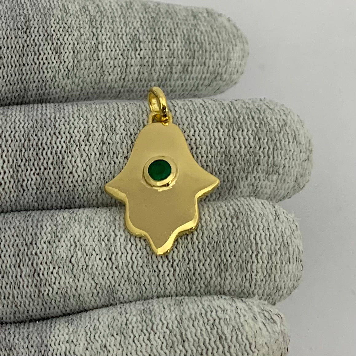 18K Gold Plated Colorful Gemstone Hamsa Charm Necklace Jewelry TGP1006 PM-1744